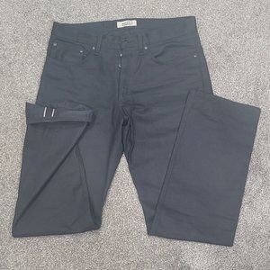 Naked and Famous True Guy Solid Black Selvedge Jeans 36 (38" waist)